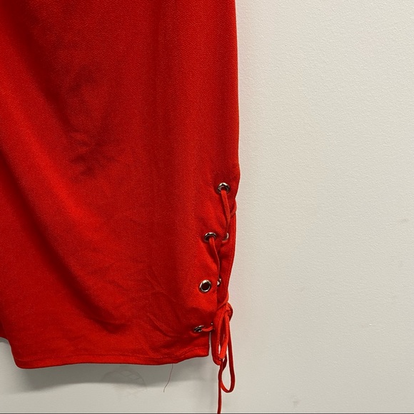 RED MINI TIGHT DRESS - Picture 2 of 8